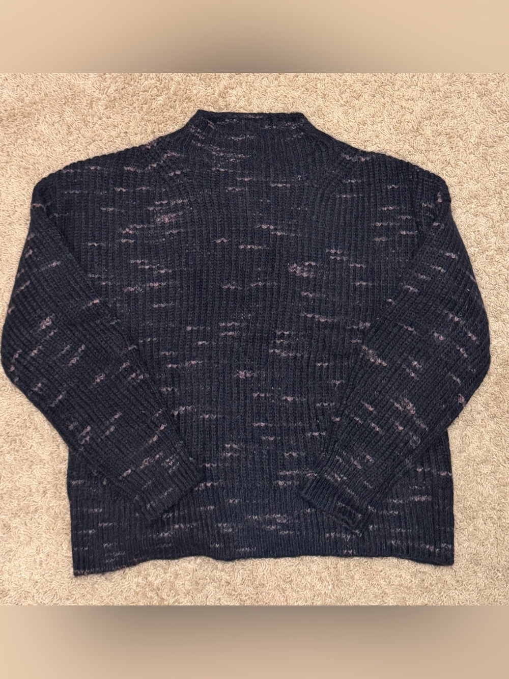 Varley Navy Fleck Crewneck Sweater